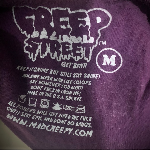 Retro Limited Edition Creep Street Girly Zombie Top in Purple - Picture 4 of 4